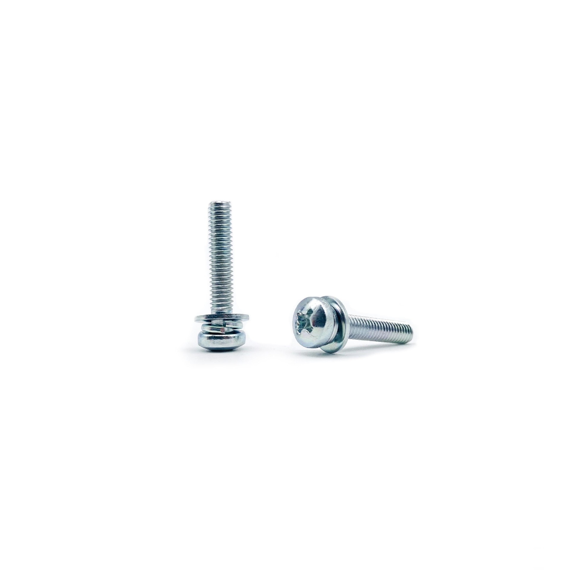 Cross recessed pan head screw, spring flat washer assembly GB9074.4-88 M4 × 21-4.8-environmental protection color zinc thread gluing.jpg