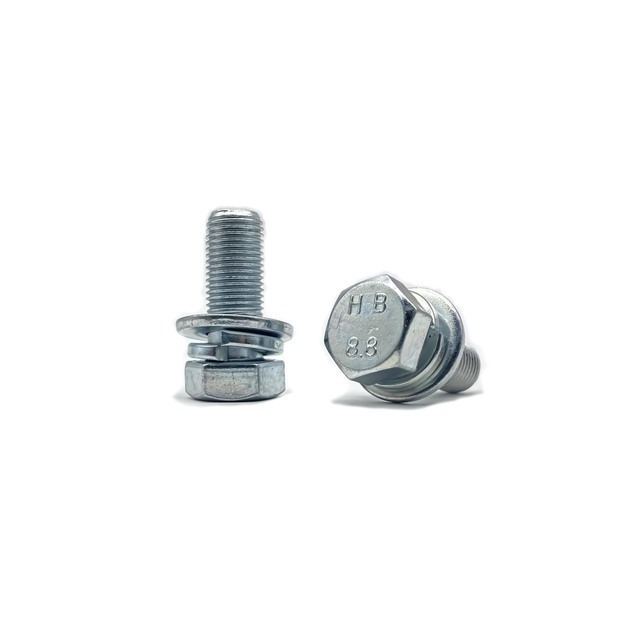 Hexagon head spring flat combination bolt GB9074.17-88 M12 × 1.25 × 30-8.8-environmental protection color zinc.jpg