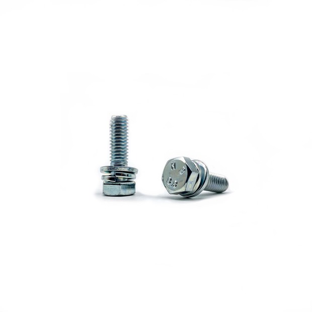 Hexagon head spring flat combination bolt M6 × 20-8.8-environmental protection color zinc.jpg