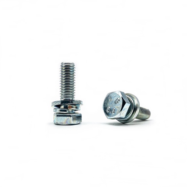 Hexagon head spring flat combination bolt M8 × 25-8.8-environmental protection color zinc.jpg